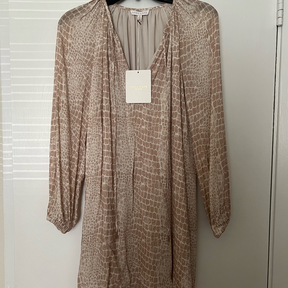 Anna Cate Cam Tan Croc Print Dress